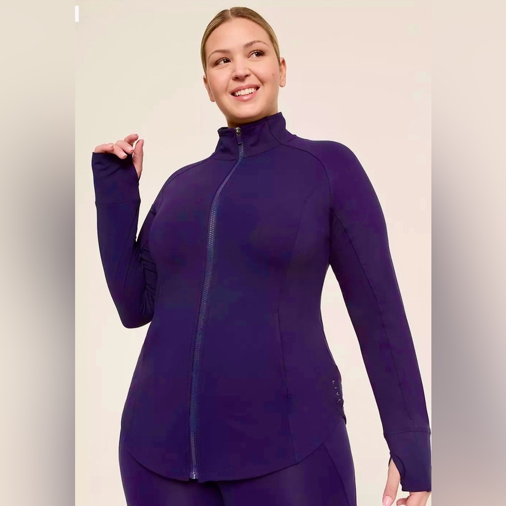 Lane Bryant LIVI Navy Full-Zip Jacket